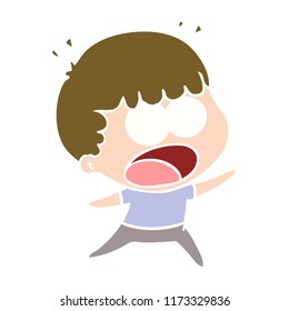 flat color style cartoon shocked man