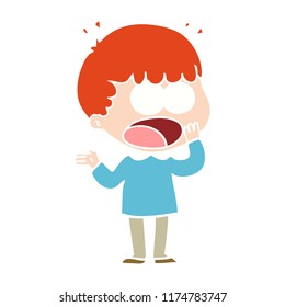 flat color style cartoon shocked man gasping