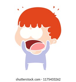 flat color style cartoon shocked man