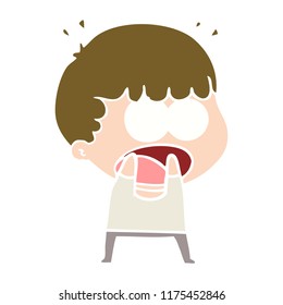 flat color style cartoon shocked man