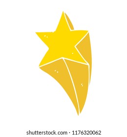 flat color style cartoon shooting star