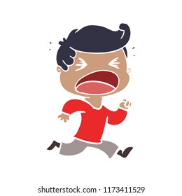 caricatura de color plano gritando a un hombre