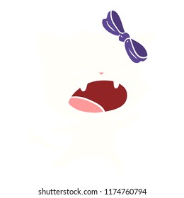 flat color style cartoon singing cat