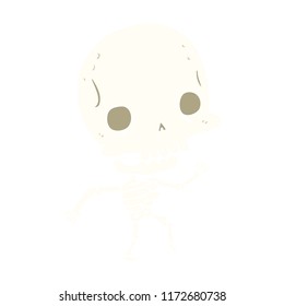 flat color style cartoon skeleton