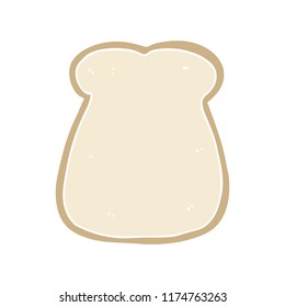 flat color style cartoon slice of bread