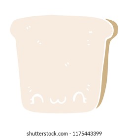 flat color style cartoon slice of bread
