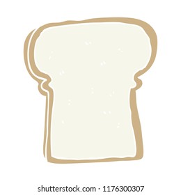 flat color style cartoon slice of bread