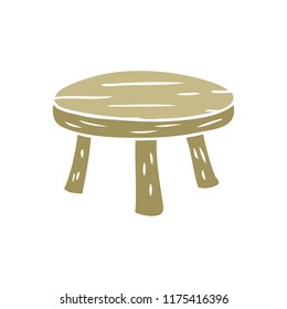 flat color style cartoon small stool