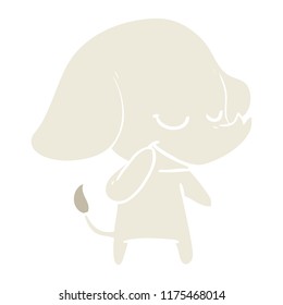 flat color style cartoon smiling elephant