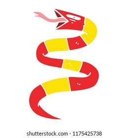 flat color style cartoon snake