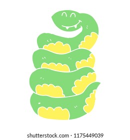 flat color style cartoon snake