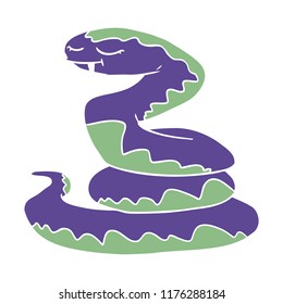 flat color style cartoon snake