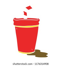 flat color style cartoon soda cup