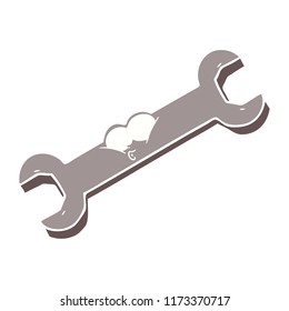 flat color style cartoon spanner