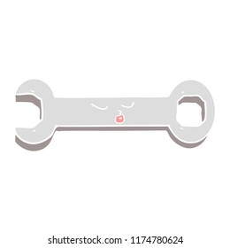 flat color style cartoon spanner