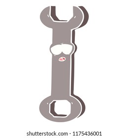 flat color style cartoon spanner