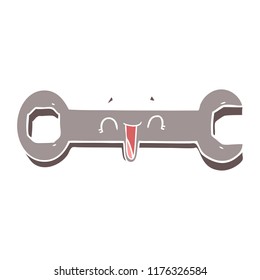 flat color style cartoon spanner