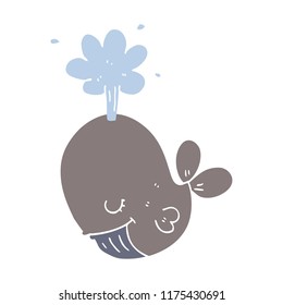 caricatura de color plano que espolea ballena