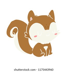 flat color style cartoon squirrel