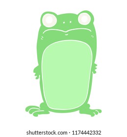 flat color style cartoon staring frog