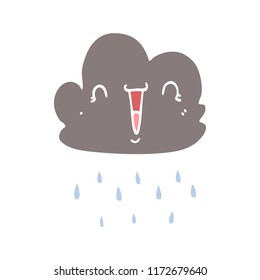 flat color style cartoon storm cloud