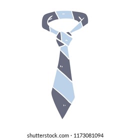 flat color style cartoon striped tie