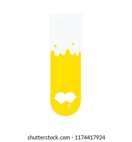 flat color style cartoon surprised test tube