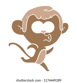 flat color style cartoon surprised monkey