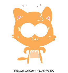dibujos animados de color plano sorprendido gato