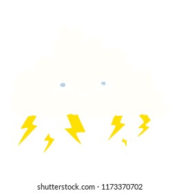 flat color style cartoon thundercloud