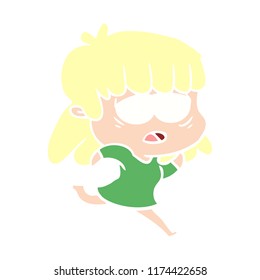 flat color style cartoon tired woman