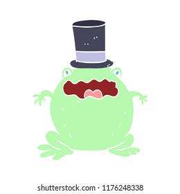 flat color style cartoon toad wearing top hat