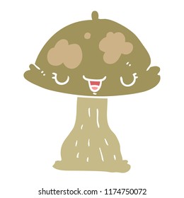 flat color style cartoon toadstool