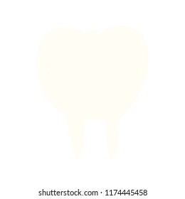 flat color style cartoon tooth