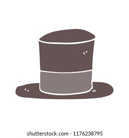 flat color style cartoon top hat
