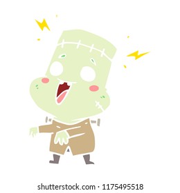 flat color style cartoon undead monster man