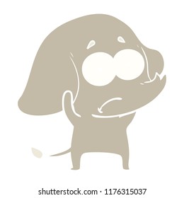 flat color style cartoon unsure elephant