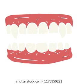 flat color style cartoon vampire teeth