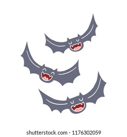 flat color style cartoon vampire bats