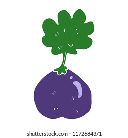 caricatura de estilo de color plano vegetal