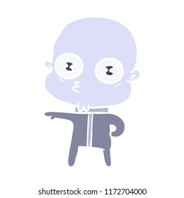 flat color style cartoon weird bald spaceman