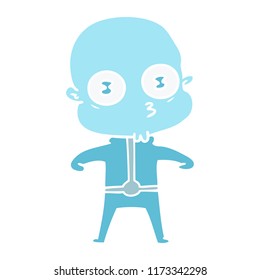 flat color style cartoon weird bald spaceman