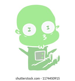 flat color style cartoon weird bald spaceman