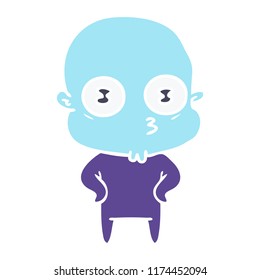 flat color style cartoon weird bald spaceman