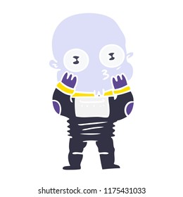 flat color style cartoon weird bald spaceman