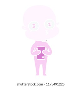 flat color style cartoon weird bald spaceman