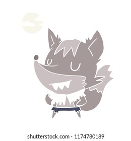flat color style cartoon werewolf