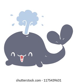 flat color style cartoon whale