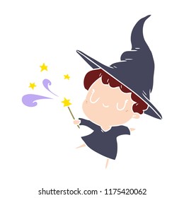 flat color style cartoon witch