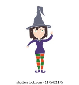 flat color style cartoon witch